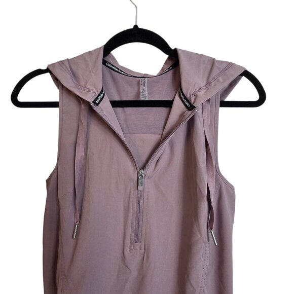 Calvin Klein Performance Dress Womens XS Purple Hooded Sleeveless Zip Pockets - Picture 2 of 13